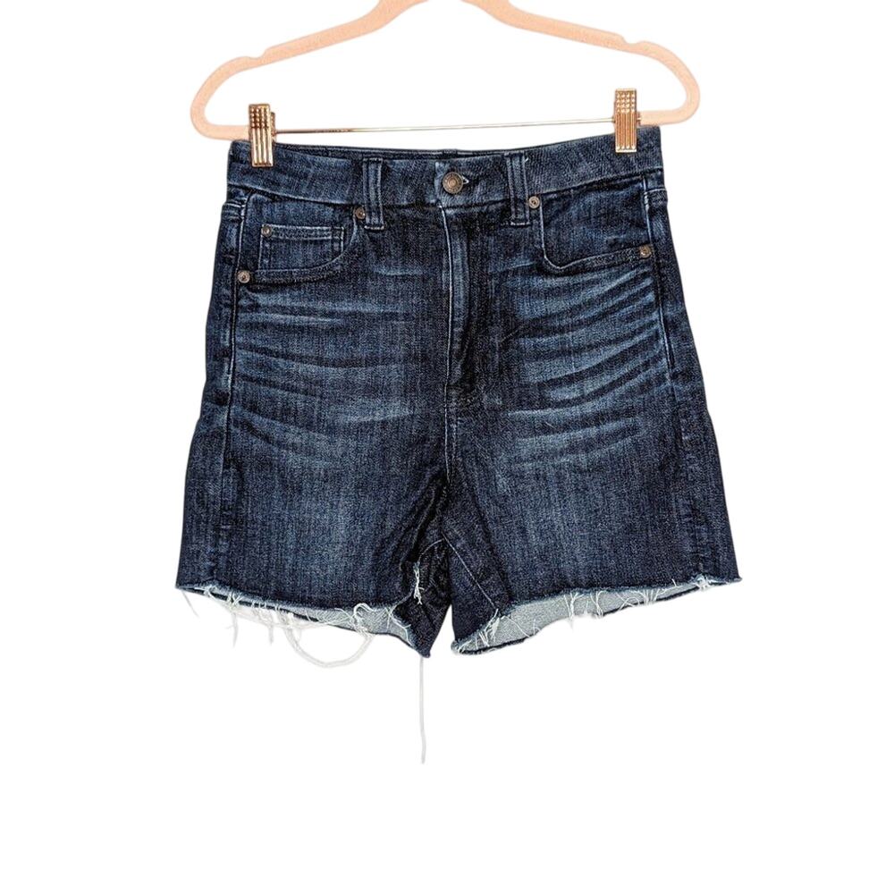 American Eagle Blue Next Level Stretch Curvy High Super Rise Shortie Shorts 6